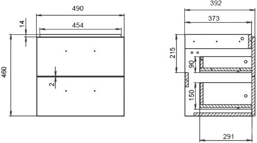 Мебель для ванной комнаты Cersanit Lara 50, раковина Como 50, зеркало LED 051 pro 55, с микрофоном и динамиками