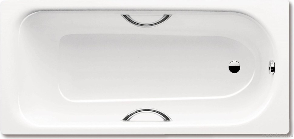 Стальная ванна Kaldewei Advantage Saniform Plus Star 337 180x80 см, пристенная, на ножках, с ручками, с самоочищающимся покрытием