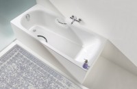 Стальная ванна Kaldewei Advantage Saniform Plus Star 337 180x80 см, пристенная, на ножках, с ручками, с самоочищающимся покрытием