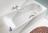 Стальная ванна Kaldewei Advantage Saniform Plus Star 337 180x80 см, пристенная, на ножках, с ручками, с самоочищающимся покрытием