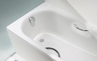 Стальная ванна Kaldewei Advantage Saniform Plus Star 337 180x80 см, пристенная, на ножках, с ручками, с самоочищающимся покрытием