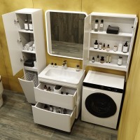 Тумба с раковиной Style Line Бергамо Мини 70 Люкс Plus напольная, антискрейтч белая