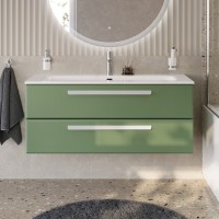 Тумба под раковину без столешницы Cezares Eco Cer-N 120 фисташковый софт, ручки сатин