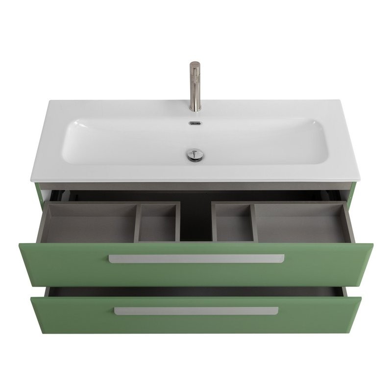 Тумба под раковину без столешницы Cezares Eco Cer-N 120 фисташковый софт, ручки сатин