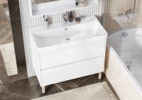 Тумба с раковиной AQUATON Сканди 90 белый глянец, белый матовый