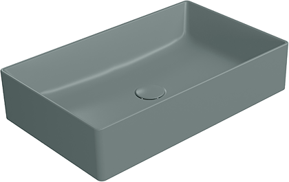 Накладная раковина GSI Kube X 60x37, серая, прямоугольная