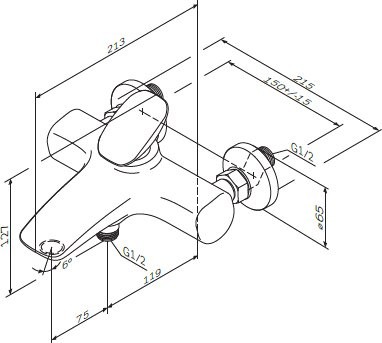 Душевой комплект Смеситель AM.PM Spirit V2.0 F70A10000 + Стойка Like F0780064