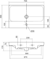 Тумба с раковиной AQUATON Асти 70 белая