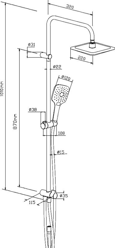 Душевой комплект Смеситель Damixa Galaxy DX7510003 + Стойка Eclipse 931000300