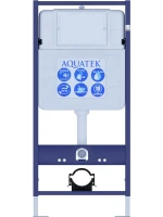 Комплект Унитаз подвесной AQUATEK Вега AQ1905-00 безободковый, с микролифтом + Инсталляция Standard INS-0000012 + Комплект креплений KKI-0000002 + Кнопка KDI-0000010 глянцевый хром
