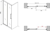 Душевая дверь в нишу Abber Schwarzer Diamant AG30130BMH 130 см, профиль черный, стекло матовое