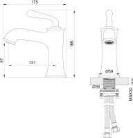 Смеситель для раковины Wonzon & Woghand WW-88139008-BG брашированное золото