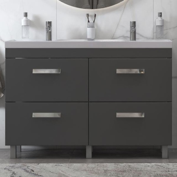 Тумба с раковиной Velvex Orlando 120 серая