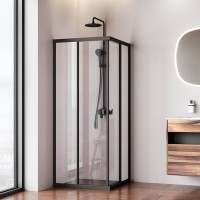 Душевой уголок AM.PM Sunny W87G-403-8080-BT 80x80 см, черный матовый