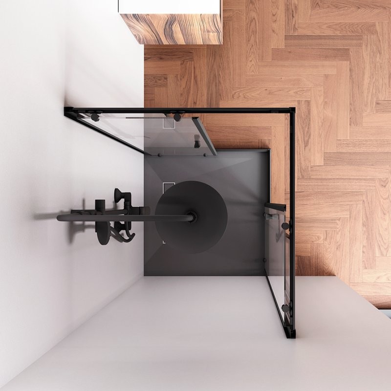 Душевой уголок AM.PM Sunny W87G-403-8080-BT 80x80 см, черный матовый