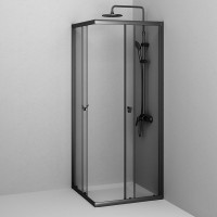 Душевой уголок AM.PM Sunny W87G-403-8080-BT 80x80 см, черный матовый
