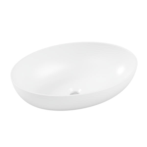 Накладная раковина Belux Дубай 57 глянцевая белая, овальная