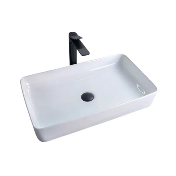 Накладная раковина GID Geometrico N9396 60 глянцевая белая, прямоугольная, фаянс