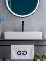 Накладная раковина GID Geometrico N9396 60 глянцевая белая, прямоугольная, фаянс