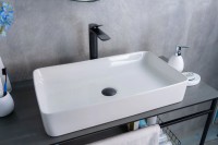 Накладная раковина GID Geometrico N9396 60 глянцевая белая, прямоугольная, фаянс