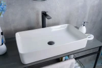 Накладная раковина GID Geometrico N9396 60 глянцевая белая, прямоугольная, фаянс