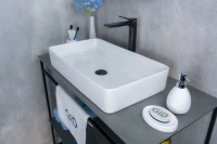 Накладная раковина GID Geometrico N9396 60 глянцевая белая, прямоугольная, фаянс