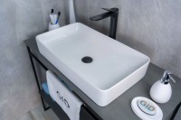 Накладная раковина GID Geometrico N9396 60 глянцевая белая, прямоугольная, фаянс