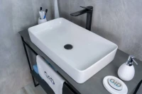Накладная раковина GID Geometrico N9396 60 глянцевая белая, прямоугольная, фаянс