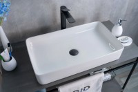 Накладная раковина GID Geometrico N9396 60 глянцевая белая, прямоугольная, фаянс