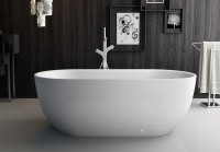 Акриловая ванна BelBagno BB70-1500-800 150x80 см, отдельностоящая, белая, овальная, на ножках, со сливом-переливом