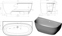 Ванна из искусственного камня Астра-Форм Атрия 170x85 см, пристенная, белая