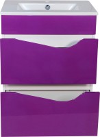 Тумба с раковиной Bellezza Эйфория 60 фиолетовая с раковиной Квадро