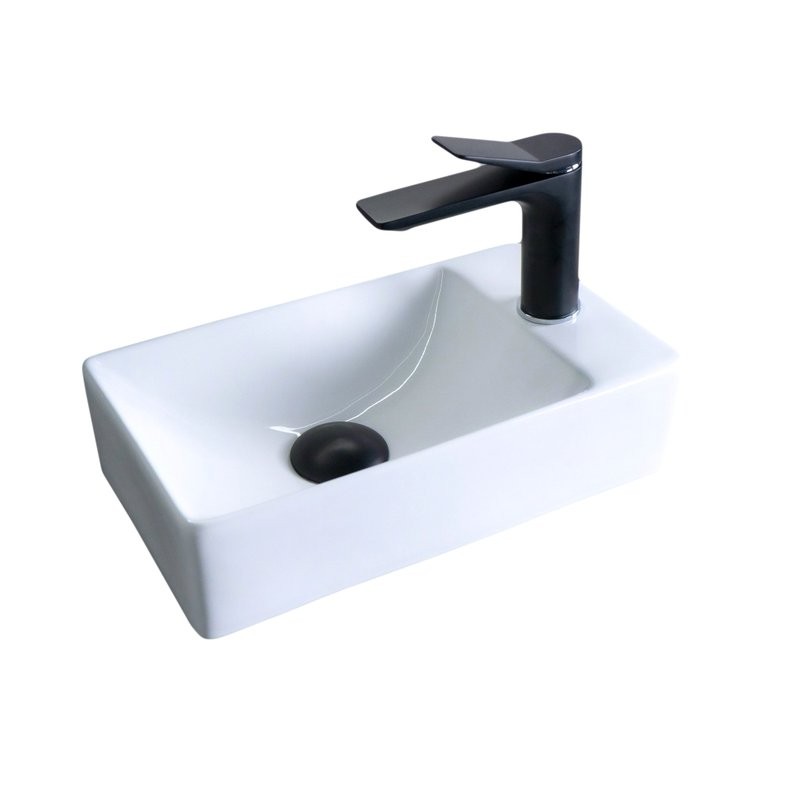 Раковина маленькая в туалет GID Suspendido N9261 38 глянцевая белая, прямоугольная, фаянс