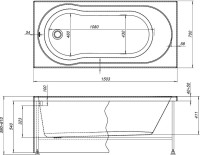Акриловая ванна Aquanet Light 243869 150x70 см, пристенная, белая, с каркасом