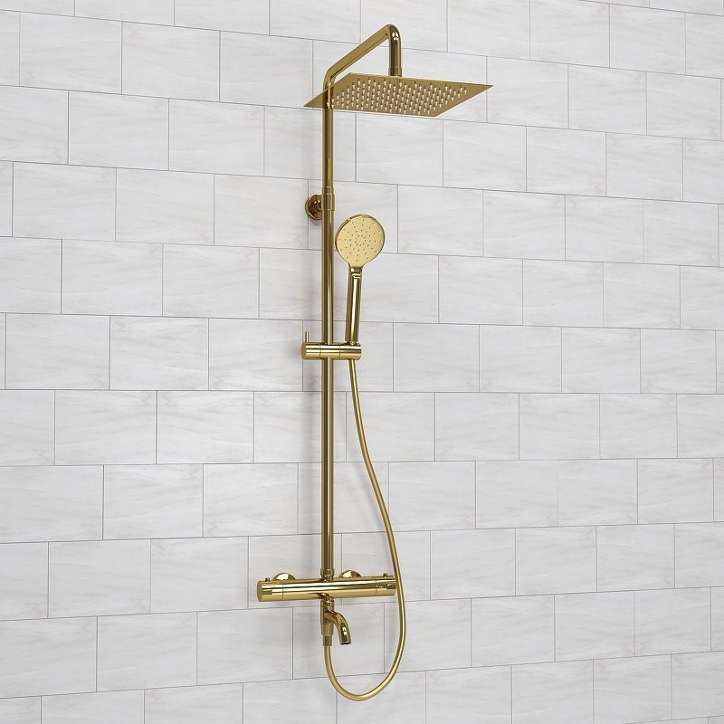 Душевая стойка Wasserkraft Sauer A188.256.207.PG Thermo с термостатом, золото