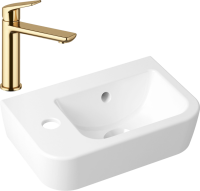 Комплект Раковина маленькая Lavinia Boho One 33310001L + Смеситель Wellsee ICON! for life 182303000 золото