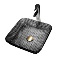 Накладная раковина Abber Glas AK2311B 39 черная, квадратная