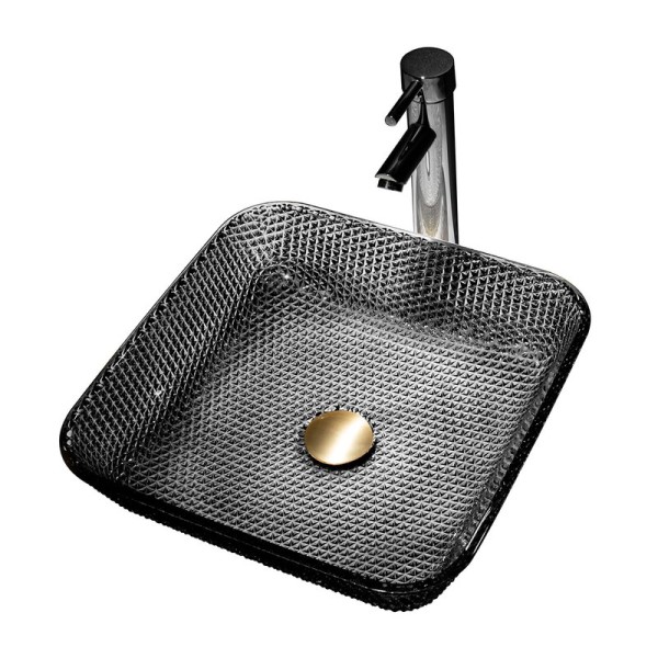 Накладная раковина Abber Glas AK2311B 39 черная, квадратная