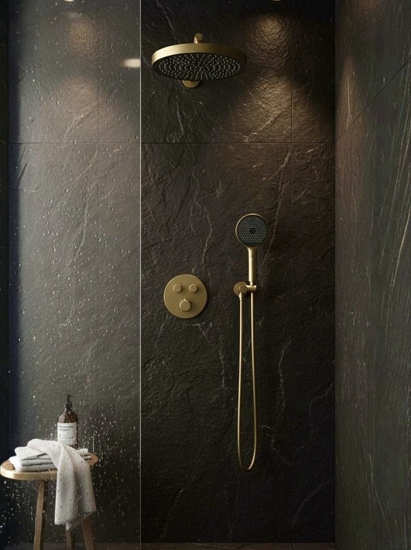 Душевой комплект AltroBagno Bilancia AltroBagnoBilancia040414BG С ВНУТРЕННЕЙ ЧАСТЬЮ, матовое золото