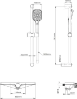 Термостатический смеситель Wonzon & Woghand WW-B2551-A-BG для ванны с душем, брашированное золото