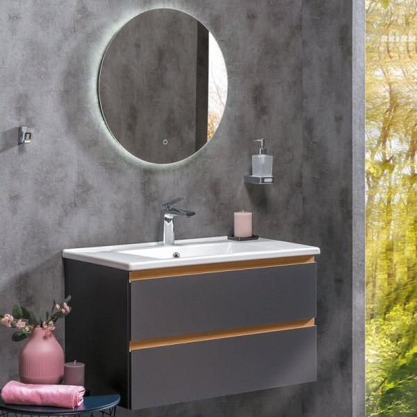 Мебель для ванной комнаты Armadi Art Capolda 85 антрацит