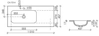 Накладная раковина Ceramicanova Grace прямоугольная черная матовая 101 см CN7014MB