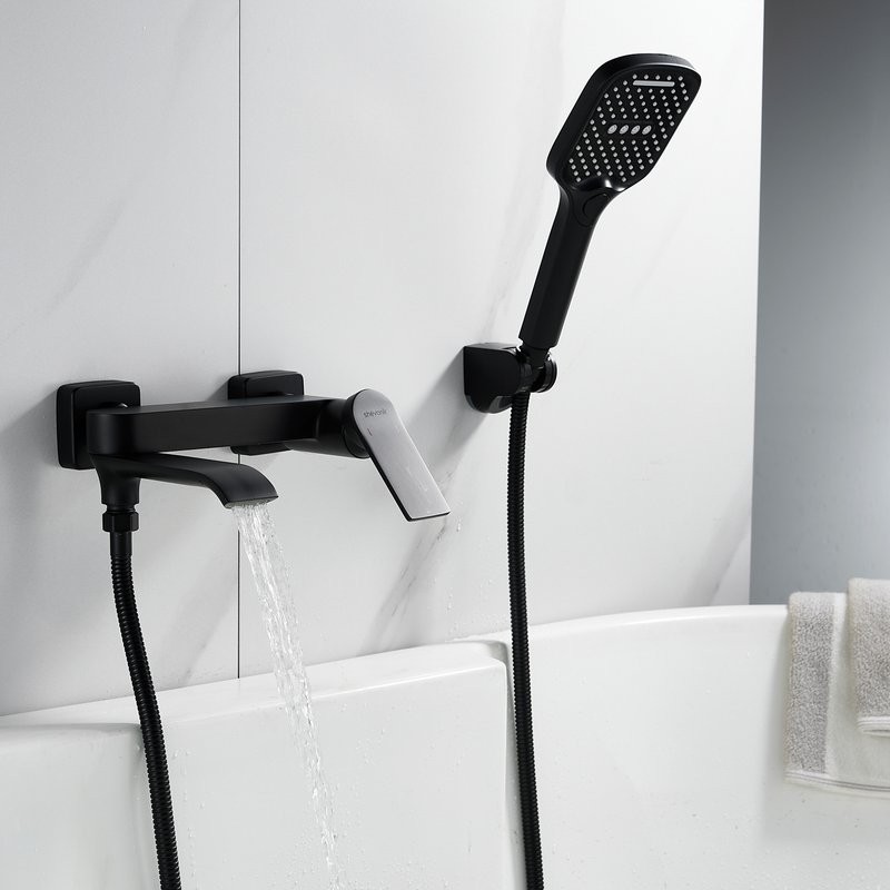 Смеситель для ванны с душем Shevanik S4102H черный