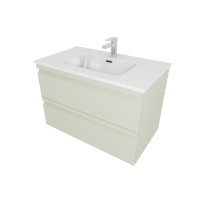 Тумба с раковиной AQUATEK Вега 80 подвесная, 2 ящика, шалфей зеленый