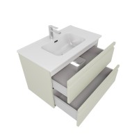 Тумба с раковиной AQUATEK Вега 80 подвесная, 2 ящика, шалфей зеленый