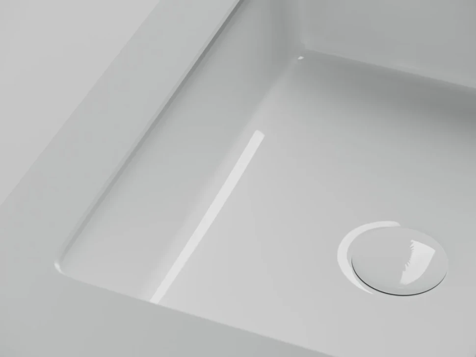 Раковина встраиваемая снизу Ceramicanova Era CN15003 46 глянцевая белая, прямоугольная