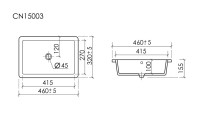 Раковина встраиваемая снизу Ceramicanova Era CN15003 46 глянцевая белая, прямоугольная