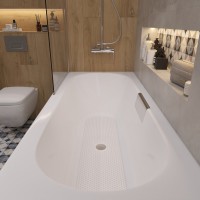 Чугунная ванна Jacob Delafon Volute E6D900-0 180x80 см, встраиваемая, белая, на ножках, со сливом-переливом