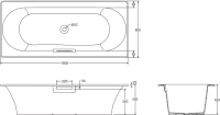 Чугунная ванна Jacob Delafon Volute E6D900-0 180x80 см, встраиваемая, белая, на ножках, со сливом-переливом