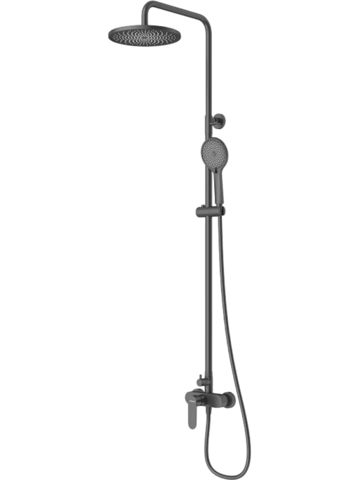 Душевая стойка Cezares Stylus STYLUS-CD-NOP со смесителем, матовый черный